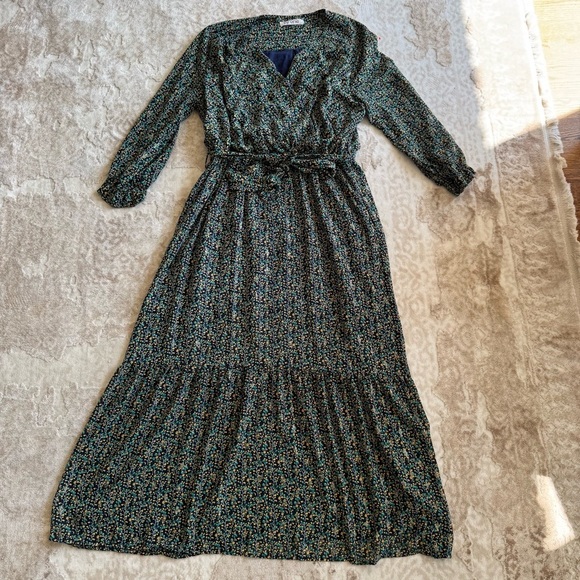 BY ONE romantic Floral Print Long Sleeve Maxi prairie Dress (French Designer) - Picture 1 of 8